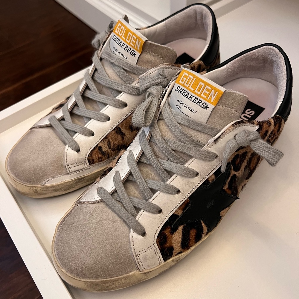 Golden Goose Leopard Print Sneakers